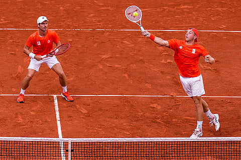 Tallon Griekspoor and Wesley Koolhof compete against Rafael Nadal and Carlos Alcaraz